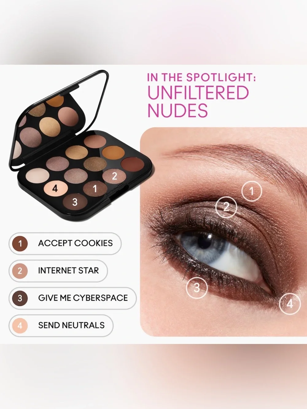 MAC Connect In Colour Eyeshadow 12 Pan Palette • Unfiltered Nudes • New in Box - Picture 6 of 10